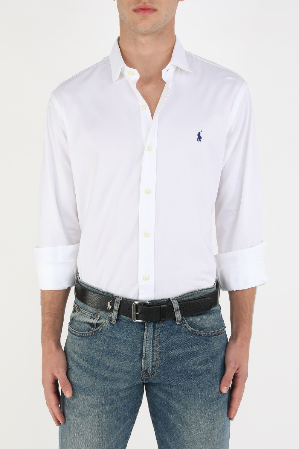 תמונת כל הלוק של Polo Player Leather Belt in Black